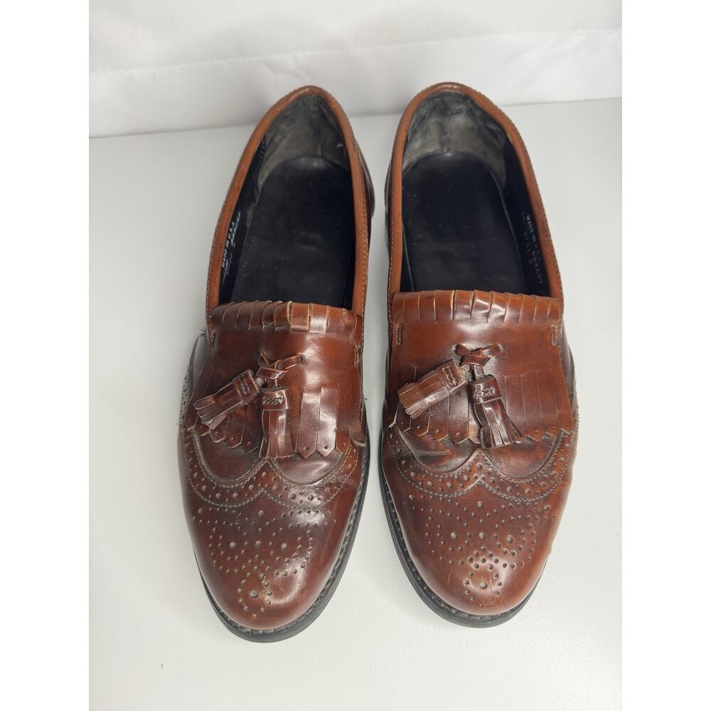 Men’s Tassel Loafers – Made in USA – Size 10½ M – Brown Leather Fring VTG